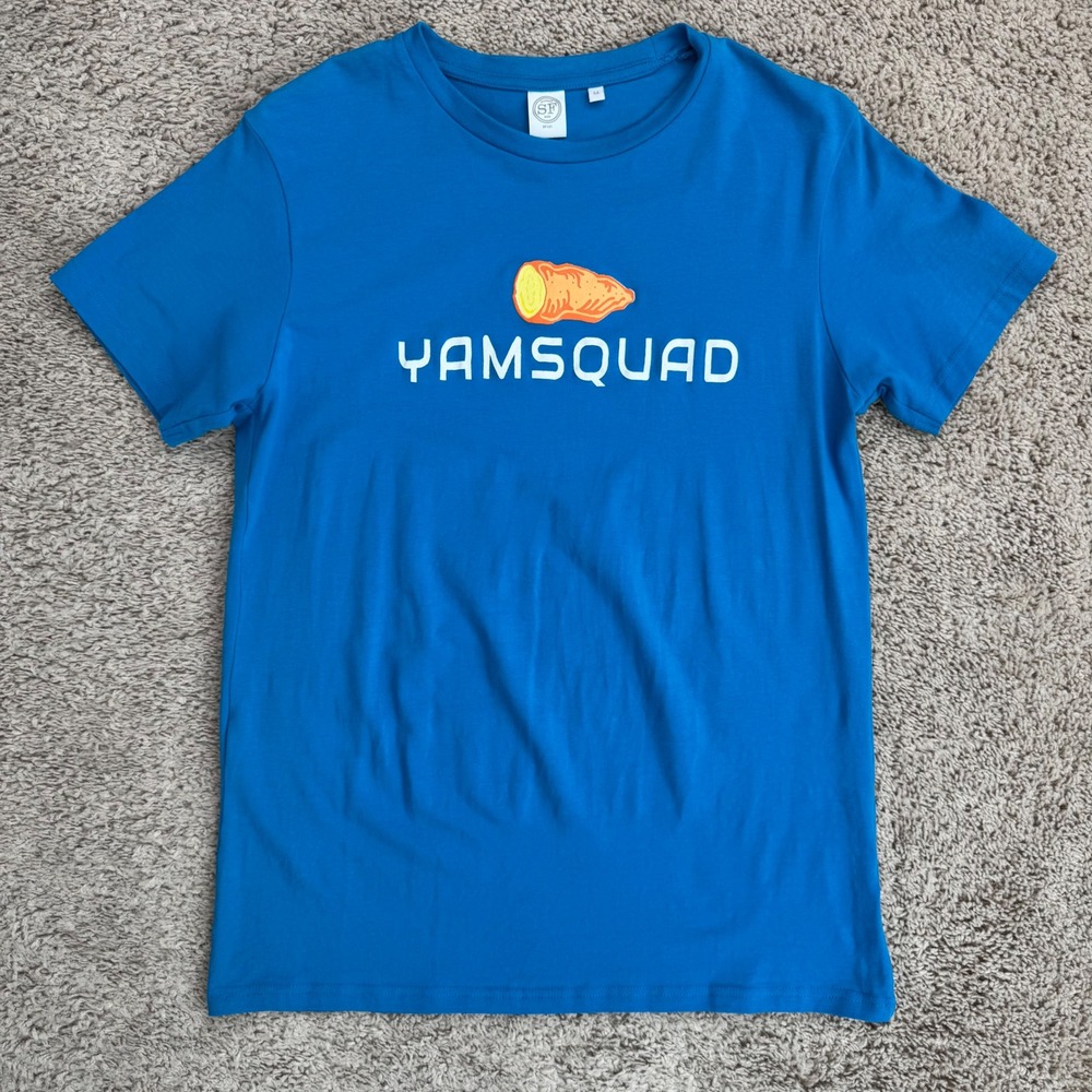 YamSquad Graphic T-Shirt Men M Skinnifit SF‎ Blue Short Sleeve Yam Print Tee